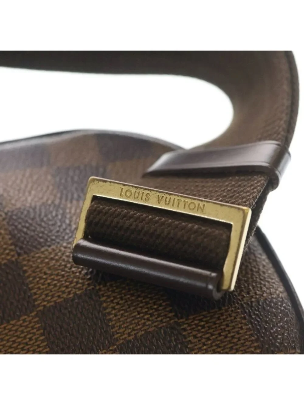 Louis Vuitton Damier Pochette Gange Waist Bag Brown Leather Gold - Picture 6 of 7